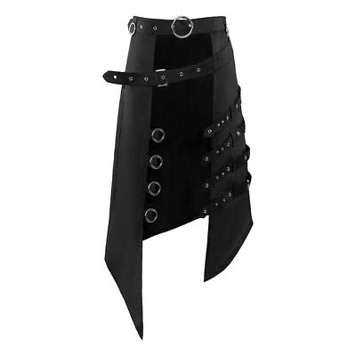 #ad Gothic Overskirt Punk Women#x27; skirt Men#x27;s Skirt Black Half Skirt Stage Perform $31.99