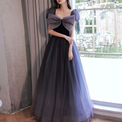 #ad Womens Ball Gown Dress Evening Party Dress Short Puff Sleeve A Line Gauze Formal $45.99