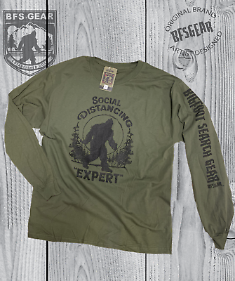 Social Distancing Long T Shirt Sasquatch Bigfoot Champion Expert Funny Yeti $21.99