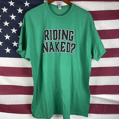 #ad RIDING NAKED Daytona Bike Week Green Men’s shirt GILDAN Harley Size XL Foremost $12.99