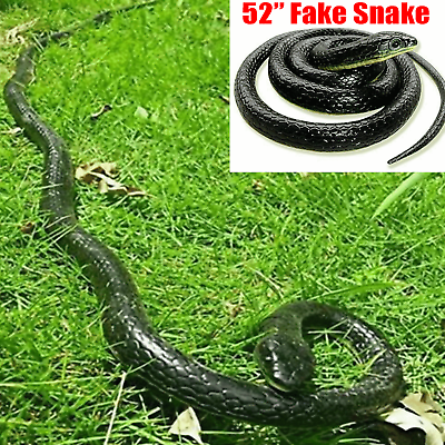 52quot; Fake Realistic Snake Lifelike Scary Rubber Toy Prank Party Joke Easter Gift $5.98