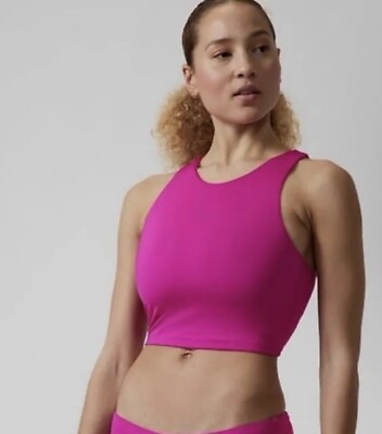 #ad Athleta Conscious Crop Bikini Top D DD Size Medium Pink NWT #531084 $25.49