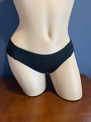 #ad Kona Sol Womens S Black Bikini Bottom Cute Hipster Ruched Sides 846👀 $12.00