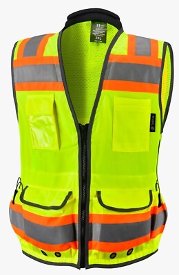 Yellow Class 2 Heavy Duty Two Tone Engineer Vest $18.99