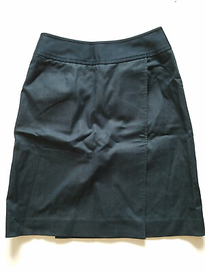 #ad Pencil Skirt Size 2P Kasper amp; Co Petite Navy Blue Faux Wrap Straight Flat Front $7.50