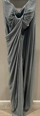 Dessy Collection Vivian Diamond 10 Mint Formal Maxi Dress Strapless Ruched Bust $59.99