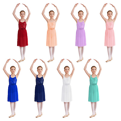 #ad Kids Girls Dancewear Decorative Maxi Stylish Dress Tunic Costume Glittery Teen $15.71