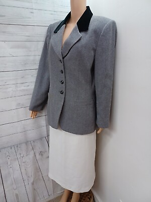 #ad Le Suit Isolde Tweed Black Ivory Skirt Suit Set 2 Pc Jacket Skirt Sz 16 $29.53