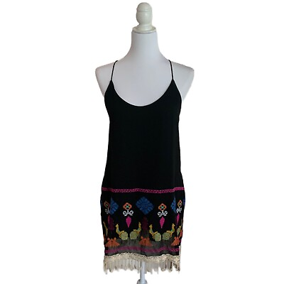 #ad #ad VaVa Black Dress S Small Short Mini Boho Evening Embroidered $47.45