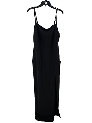 #ad Lulus Women#x27;s Plus Black Sleeveless Maxi Dress Size 1X NEW $50.00