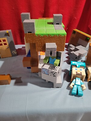 #ad #ad Minecraft Survival Mode Playset Lot Incomplete with Figures $55.00
