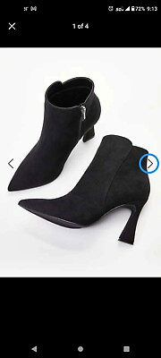 #ad Black Suede Women#x27;s Ankle Boots $25.00