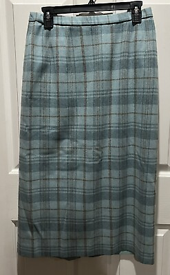#ad Pendleton Blue Plaid Skirt Women’s 12 Petite Virgin Wool USA Lined $32.00