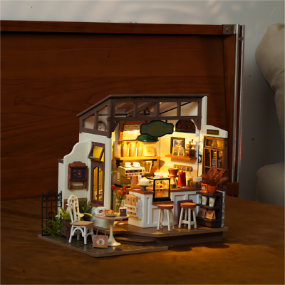#ad Rolife No.17 Café 1:20 3D Wooden DIY Miniature Dollhouse kit LEDDecor Kids Gifts $41.99