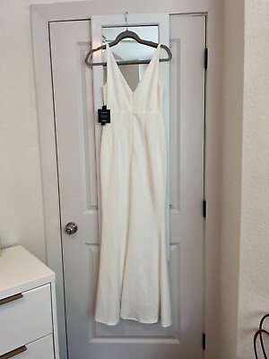 #ad Lulus Long White Dress Size Small $60.00