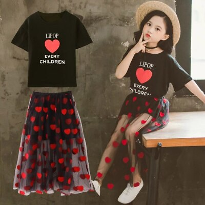 #ad Summer Children#x27;s Clothing Sets for Girls Cotton Skirts 2pcs Sets Girls $27.41