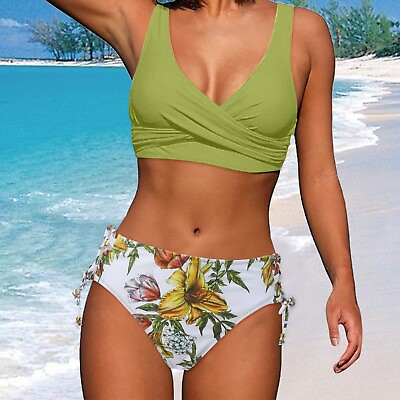 #ad Bikini Tops for Women Two Piece Floral G string Thongs Underwear Summer Vacation $11.99