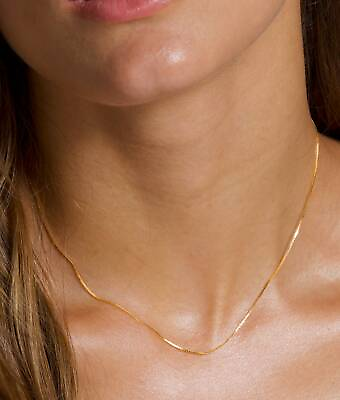 14K Solid Yellow Gold Box Necklace Real Gold Chain 16quot; 18quot; 20quot; 22quot; 24quot; 26quot; 30quot; $71.99