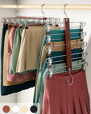 #ad Skirt Hangers Space Saving European Beechwood Shorts Hangers amp; Skirt Hanger... $39.29