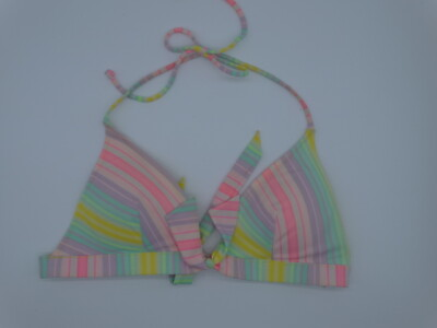 Victoria#x27;s Secret Bikini Size Medium String Swimsuit Top Pink Stripe Push Up $16.95