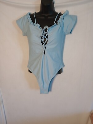 #ad Hot Girl NWT Women#x27;s Size Large Baby Blue Swim Suit $20.00