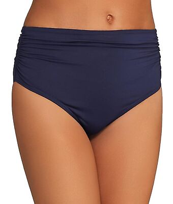 #ad Anne Cole Women Swimwear Bikini Bottoms High Waist Blue Small $6.99