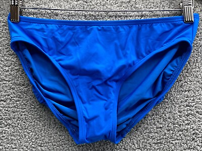 #ad $50 New Lands#x27; End Women#x27;s Chlorine Resistant High Waisted Bikini Bottoms Blue 6 $24.99