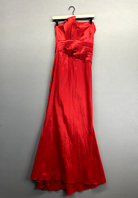 Jessica McClintock Womens Red Maxi Dress Off The Shoulder Size 10 $45.50
