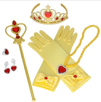 Princess Glove Jewelry Tiara Birthday Costume Halloween Party Girl 8 PC Wand Set $13.98