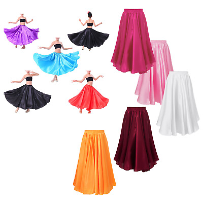 #ad Long Full Circle Chiffon Flowy Swing Dance Costume Cosplay Skirts for Kids Girls $15.54
