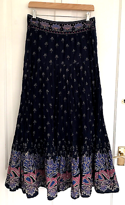 #ad Next Skirt Women#x27;s Beaded Lined Full Crinkle Gypsy Y2K Boho Maxi Size 10 GBP 18.99