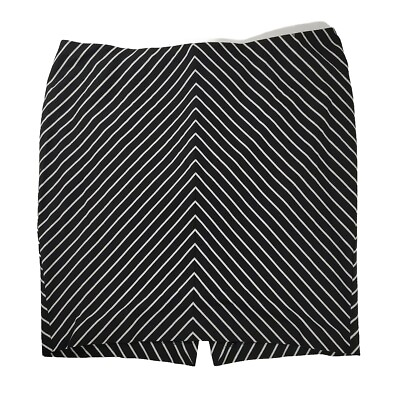 #ad Lane Bryant Pencil Skirt Women Plus Size 22 Black Chevron Business Casual Sexy $11.40