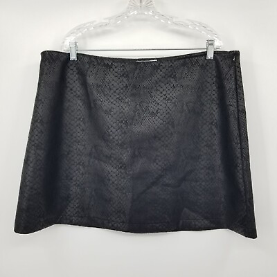 #ad Gilli Black Textured Women#x27;s Mini Skirt Size 3X $25.00