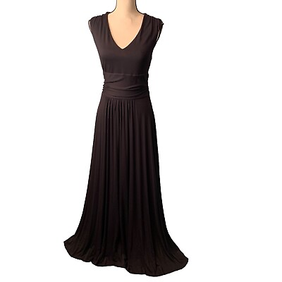 Anthropologie Vanessa Virginia Women Black Dress Small Maxi Jersey Capuchina $48.22