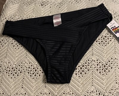 #ad NOBO No Boundaries Black Bikini Bottoms Swim Suit Large 11 13 $4.99