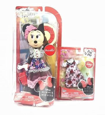 #ad Disney Minnie Mouse Poseable Action Figure Trendy Traveler w Extra Dress $8.23