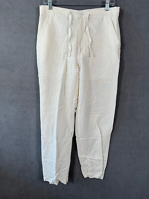 #ad Cubavera Pants Adult Medium Straight Leg Linen Blend White Beach Comfort Mens $16.99