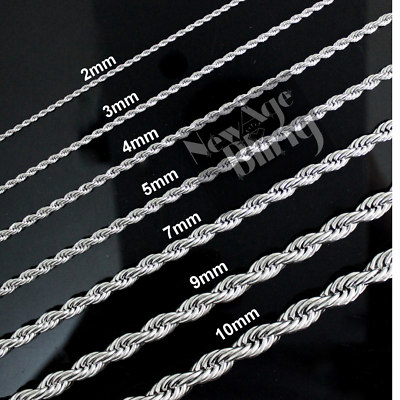 Stainless Steel Rope Chain Trendy Durable Premium Quality Men#x27;s Women#x27;s Necklace $6.95