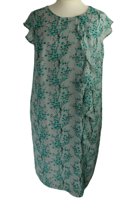 #ad Sheego Women Dress Grey 50 Cocktail Dress Summer Dress plus Size Pattern Satin $27.12