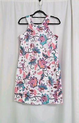 #ad Nine West Floral Shift Dress Womens Size 8 Floral Boho Party Dress *ISSUE $19.25