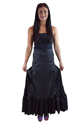 Gothic Victorian Steampunk Black Long Maxi 3 way Corset Gown Skirt $50.36