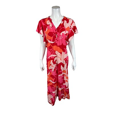 #ad Studio Park x Amy Stran Petite Floral Effortless Maxi Dress Pink PXL Size $25.00