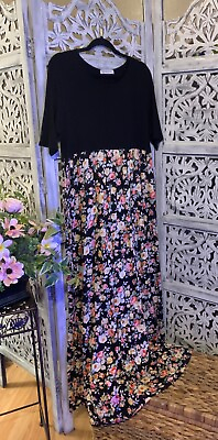 #ad plus size floral colorblock maxi dress 1x $34.00