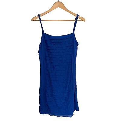 #ad INC Womens Blue Ruffle Layers Summer Dress XL $10.49