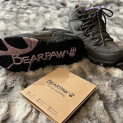 #ad NWT Bearpaw Corsica Hiking Boots Women#x27;s Size 8 Grey Purple $30.00