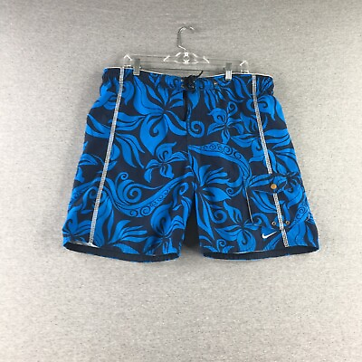 #ad #ad Nike Swim Suit Mens M Boardshorts Blue Lined Surf Casual Adult $10.82