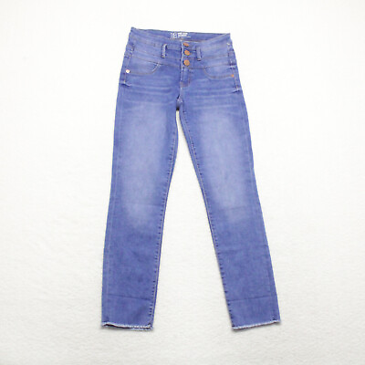 #ad Nobo Women#x27;s Junior Size 5 Vibrant Blue Skinny Mid Rise Medium Wash Stretch Jean $12.59