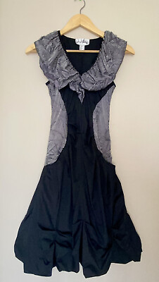 #ad JOSEPH RIBKOFF Dress size 2 UK 4 Cocktail Black Dress Collar Bubble Bubble Dress C $75.00