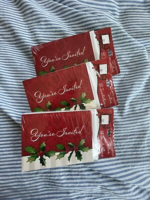 #ad 3 HALLMARK Party Express Christmas Party INVITATIONS amp; Envelopes 24 Total $14.99