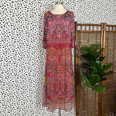 Soft Surroundings Niran Paisley Jewel Tone Boho Maxi Dress Petite Medium $33.74